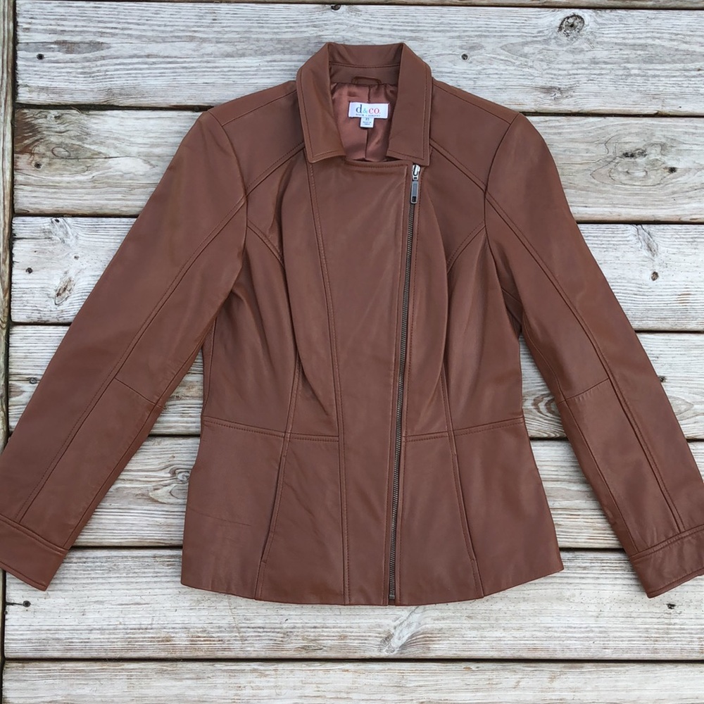 NWOT! - D & CO. 100% Genuine Lamb Leather Moto Jacket - Picture 7 of 11
